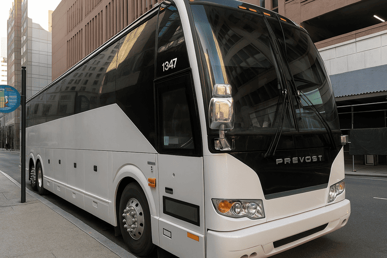 a Charter Bus Rental Greeley coach bus