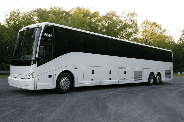 exterior of Charter Bus Rental Greeley coach bus