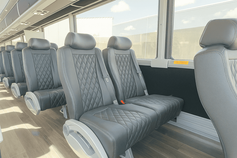 interior of Charter Bus Rental Greeley charter bus